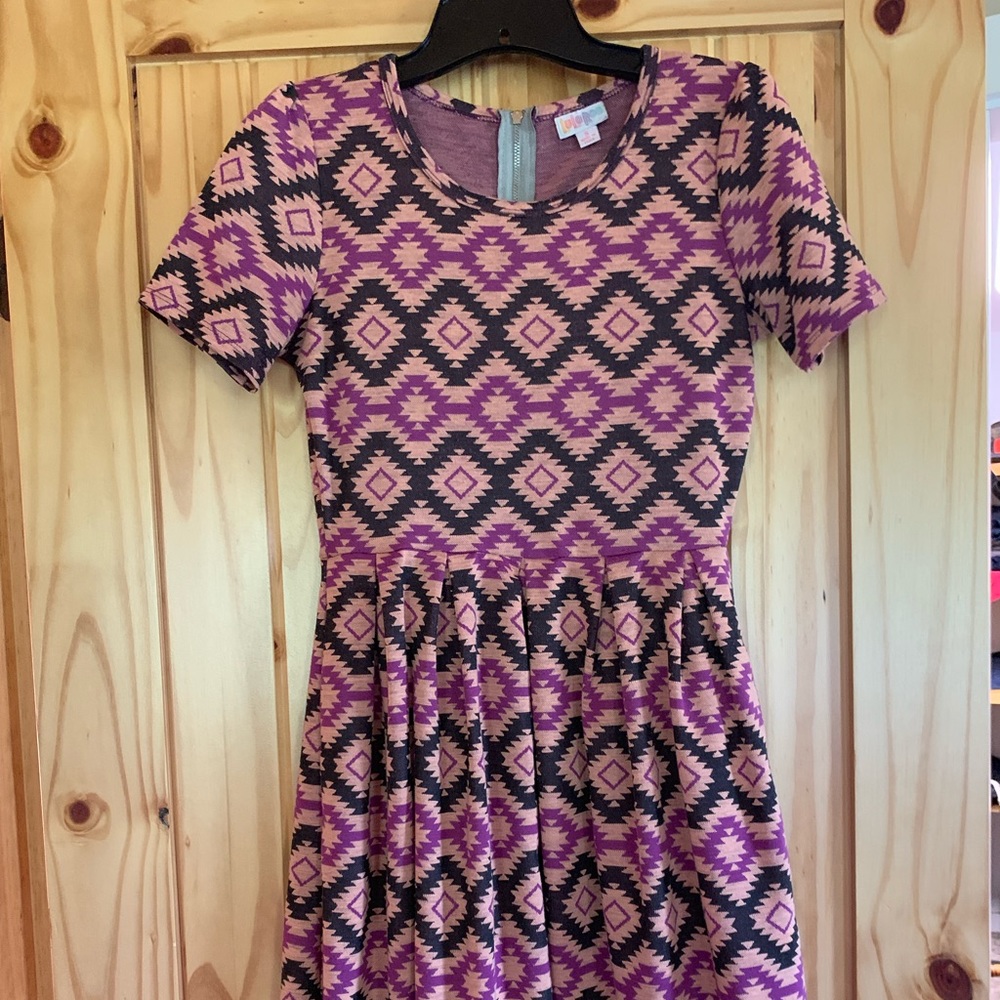 Light blush pink w/creamy purple Amelia Dress